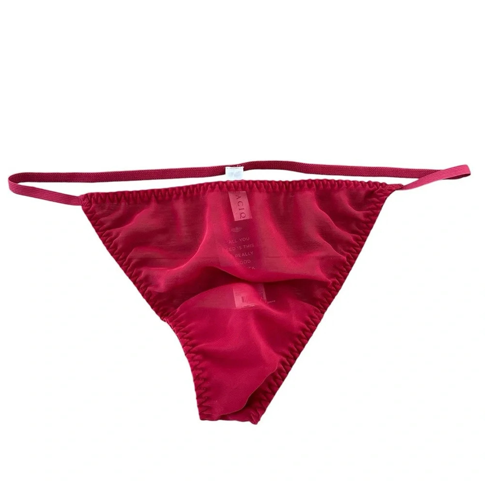 NWT Cacique‎ size 18/20 Burgundy Sheer Thong Panties G String Panty Sexy New Red